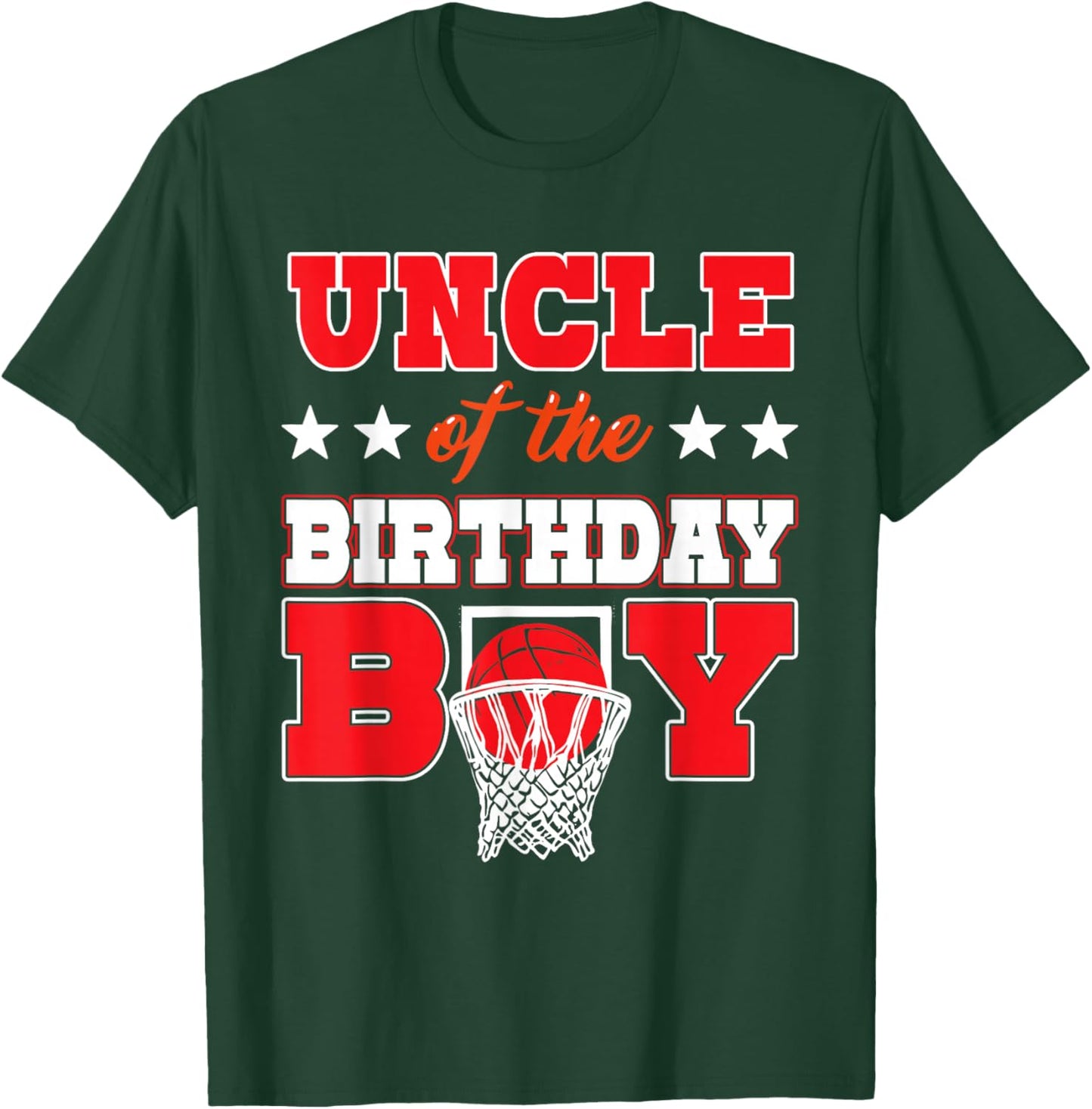 Basketball Party Uncle of the Birthday Boy Baller Family Men T-Shirt - T-Shirt | Forest