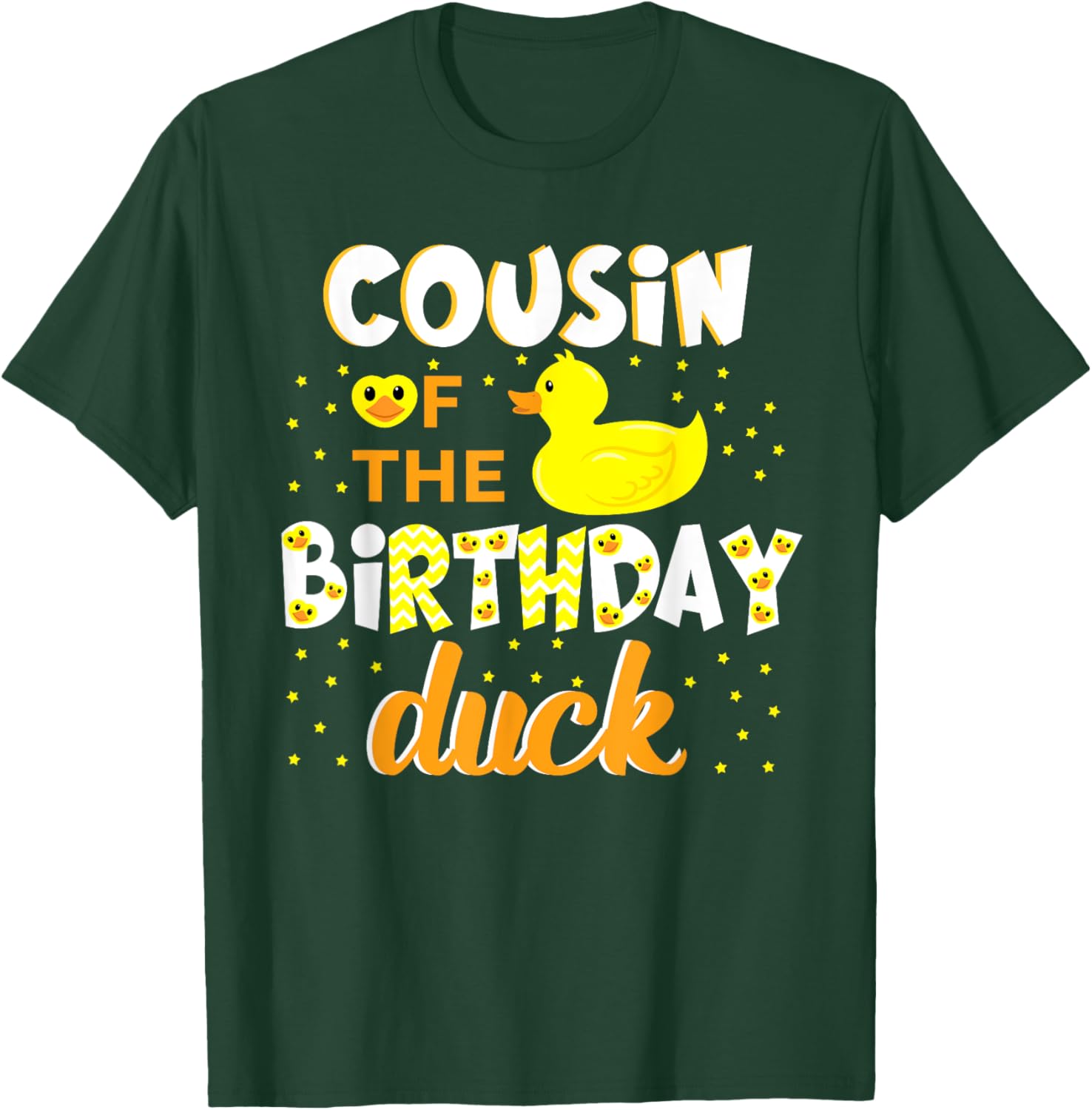 Cousin Of The Birthday Duck Yellow Duck Birthday Fun T-Shirt - T-Shirt | Forest