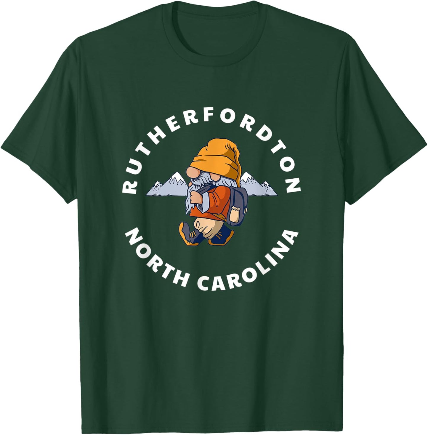 Rutherfordton North Carolina Hiking Gnome NC Vacation T-Shirt - T-Shirt | Forest