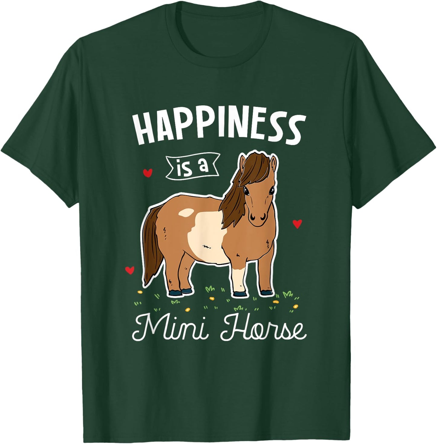 Miniature horse horse lover gifts Happiness Is A Mini Horse T-Shirt - T-Shirt | Forest