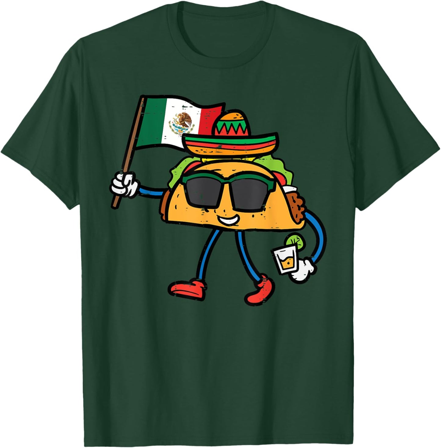 Taco Mexico Flag Cinco De Mayo Mexican Independence Day T-Shirt - T-Shirt | Forest