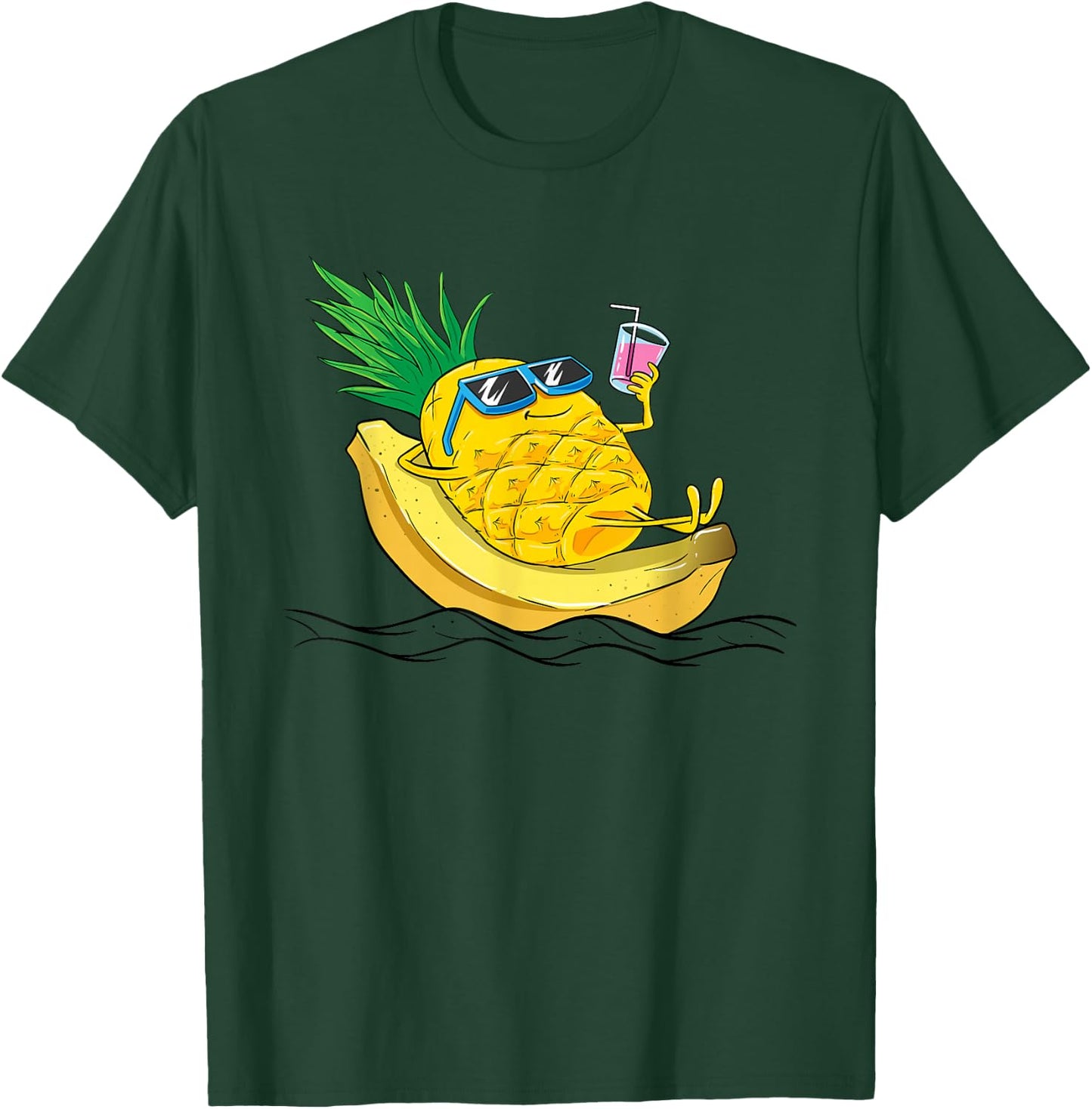 Kids Cool Pineapple Banana Shirt chill summer vacation T-Shirt - T-Shirt | Forest