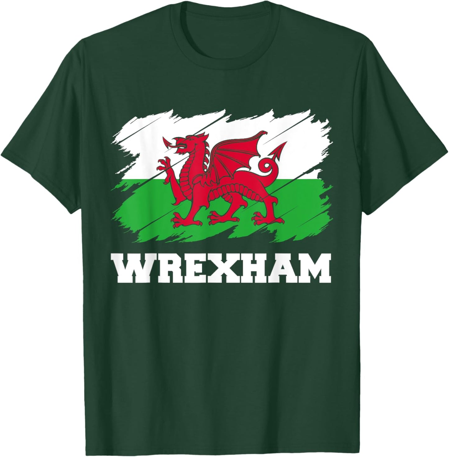 Wrexham Wales City Cymru, Welsh Flag Dragon T-Shirt - T-Shirt | Forest