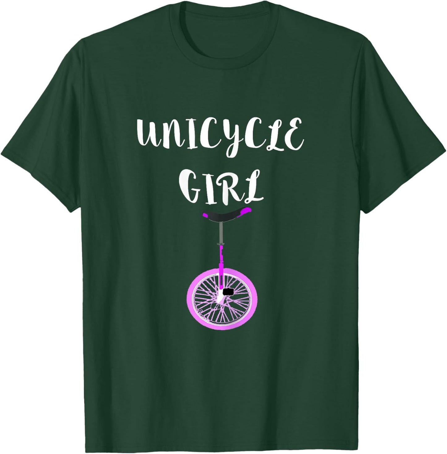 Unicycle Girl Unicyclist Monocycle Self Balancing Artist T-Shirt - T-Shirt | Forest