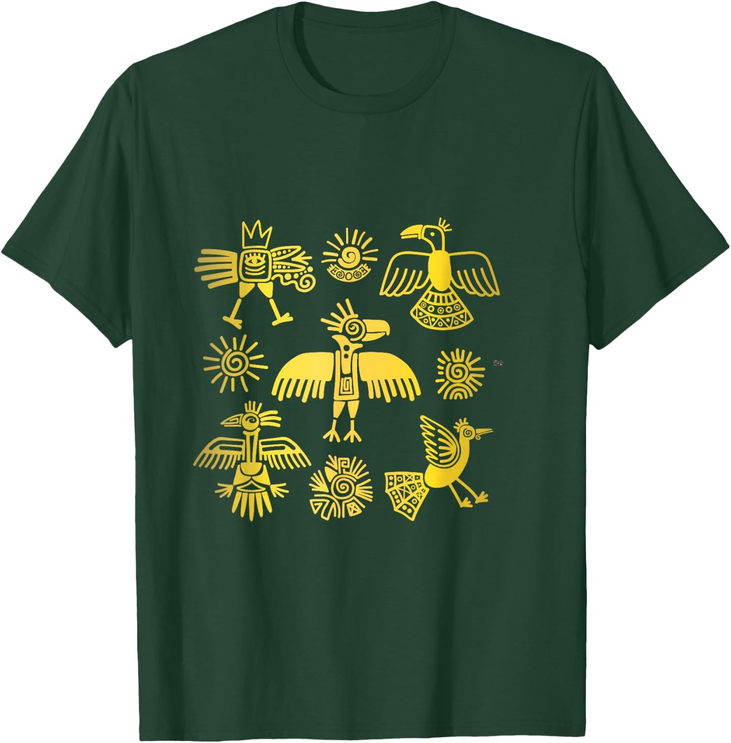 Ancient Ethnic Aztec Birds Symbol People Civilization Gift T-Shirt - T-Shirt | Forest