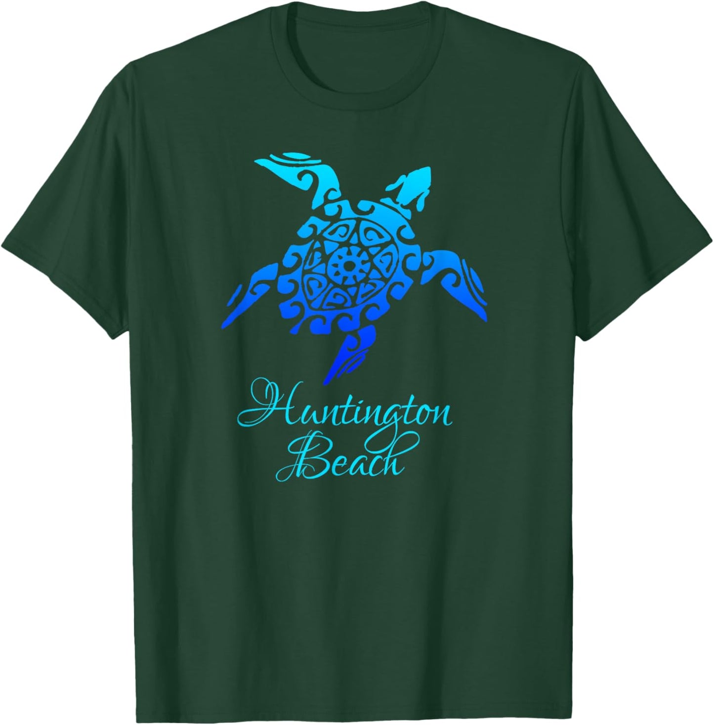 Huntington Beach, California Vintage Retro Tribal Sea Turtle Women Girls Kids T-Shirt - T-Shirt | Forest