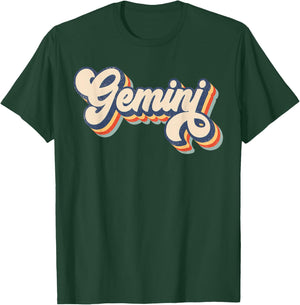 Gemini Retro Zodiac Sign May June Birthday T-Shirt - T-Shirt | Forest
