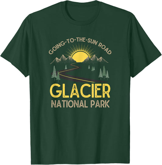 Going-To-The-Sun Road Glacier National Park Retro Montana T-Shirt - T-Shirt | Forest