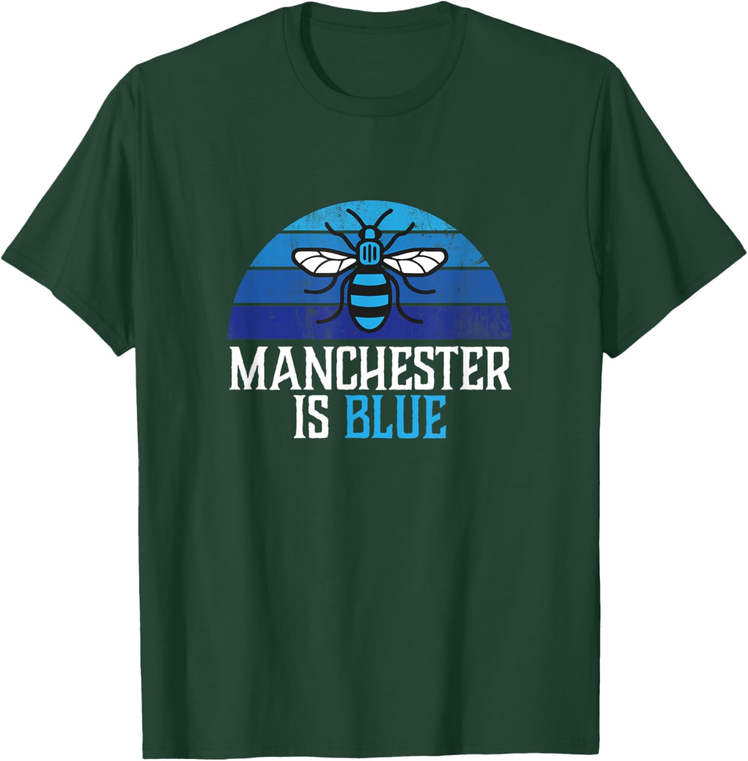 Manchester is Blue with Worker Bee and blue moon T-Shirt - T-Shirt | Forest