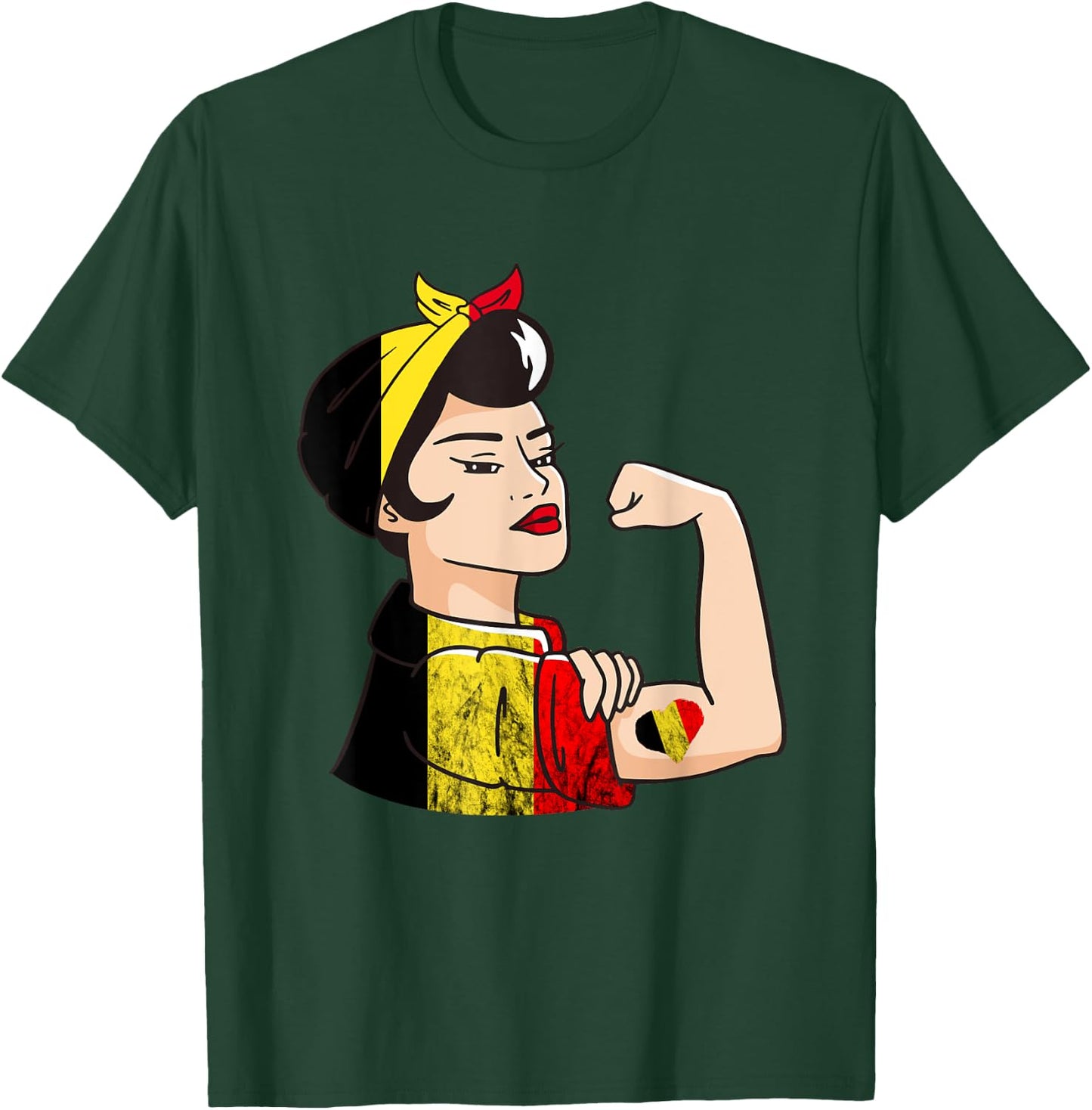 Belgian Woman Belgium Flag Belgian Roots Belgique Belgium T-Shirt - T-Shirt | Forest