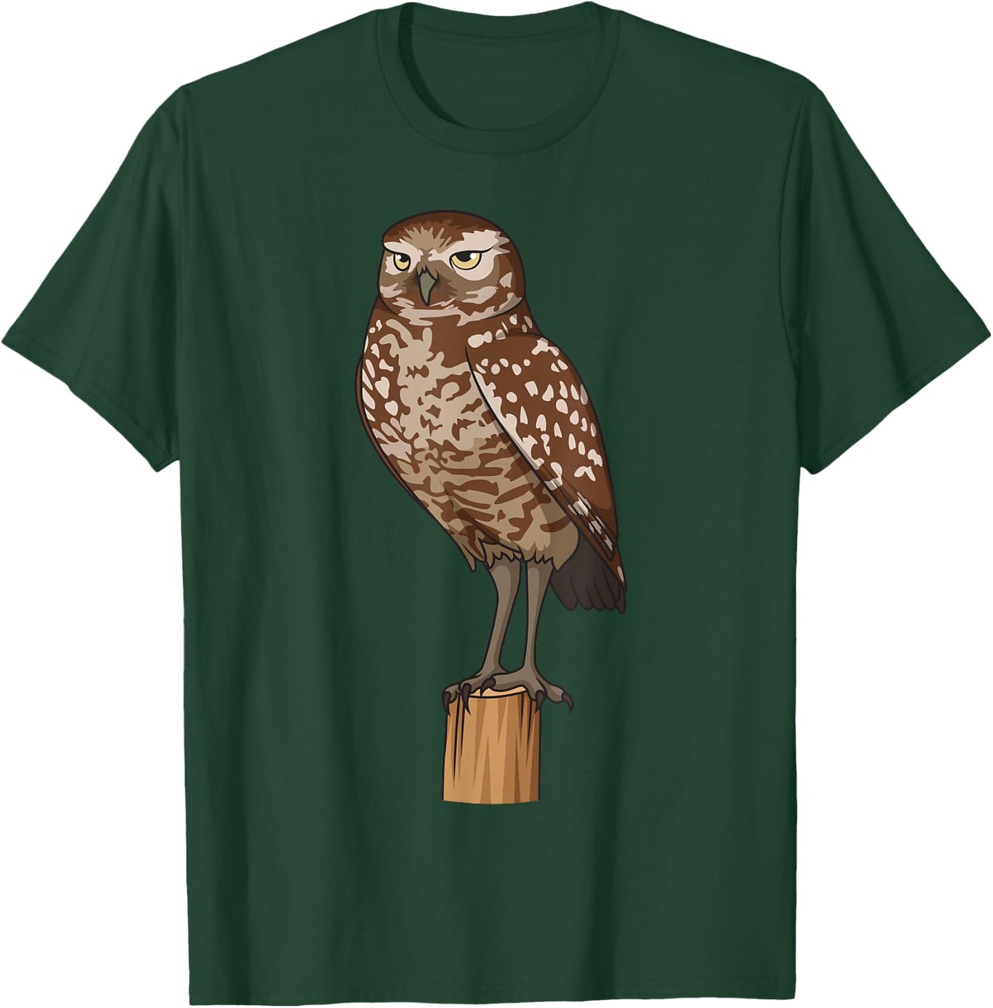 Realistic Burrowing Owl T-Shirt - T-Shirt | Forest