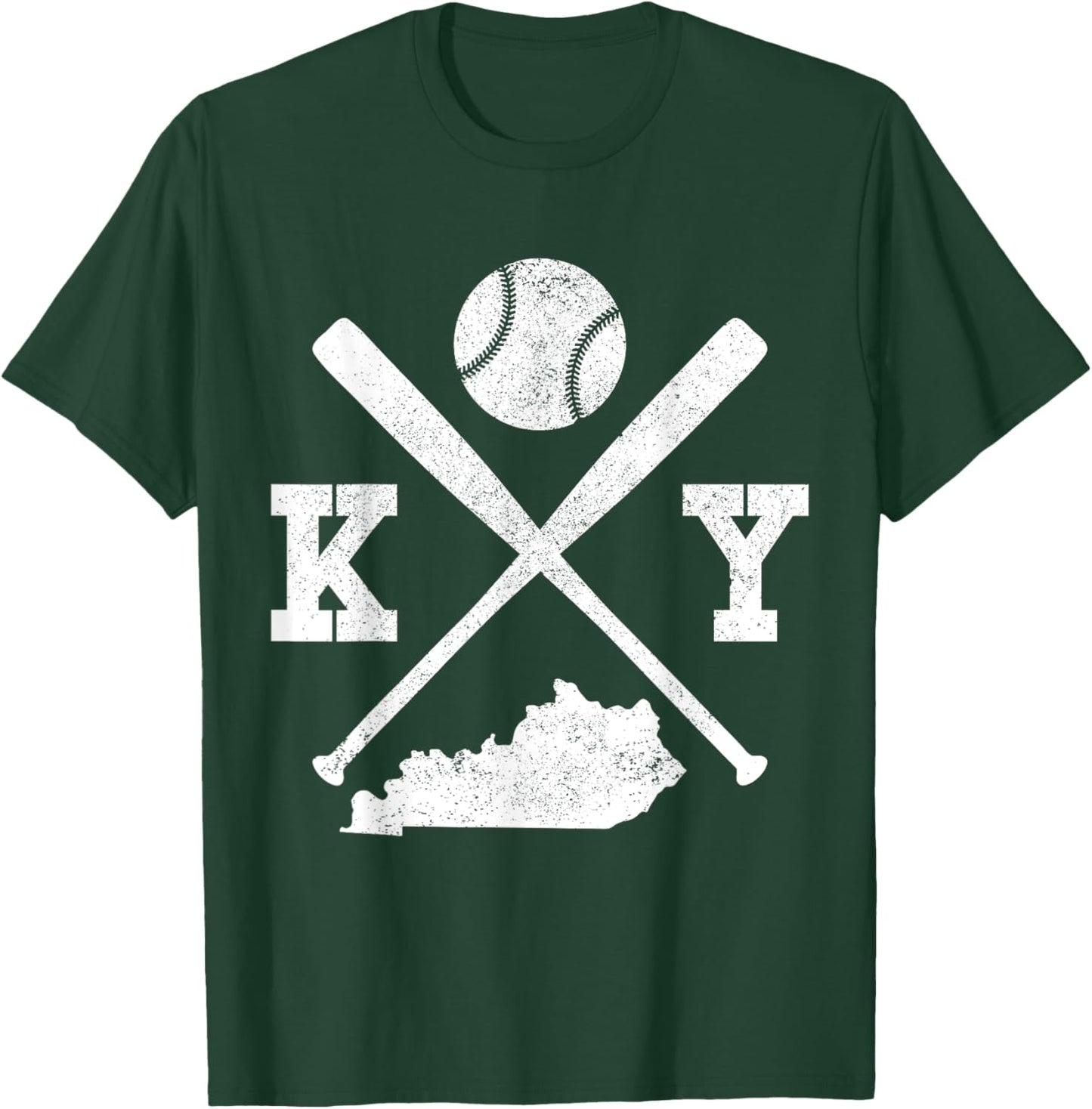 KY USA State - Baseball Player Kentucky T-Shirt - T-Shirt | Forest