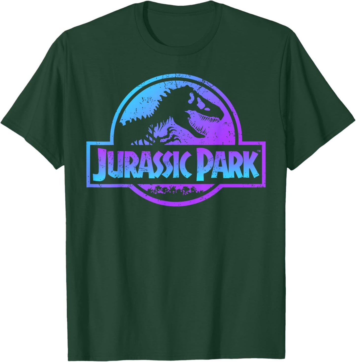Fossil Logo Jurassic Park Blue Purple Gradient Fossil , Black, S T-Shirt - T-Shirt | Forest