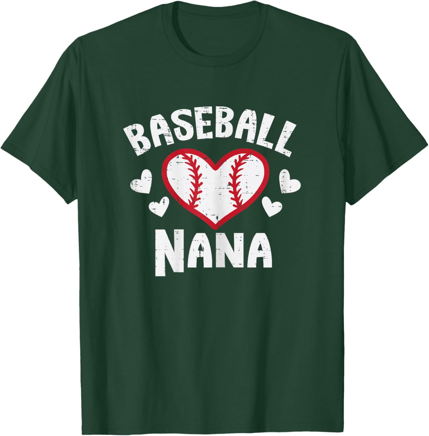 Baseball Nana Heart Family Matching Grandma Mimi Women T-Shirt - T-Shirt | Forest