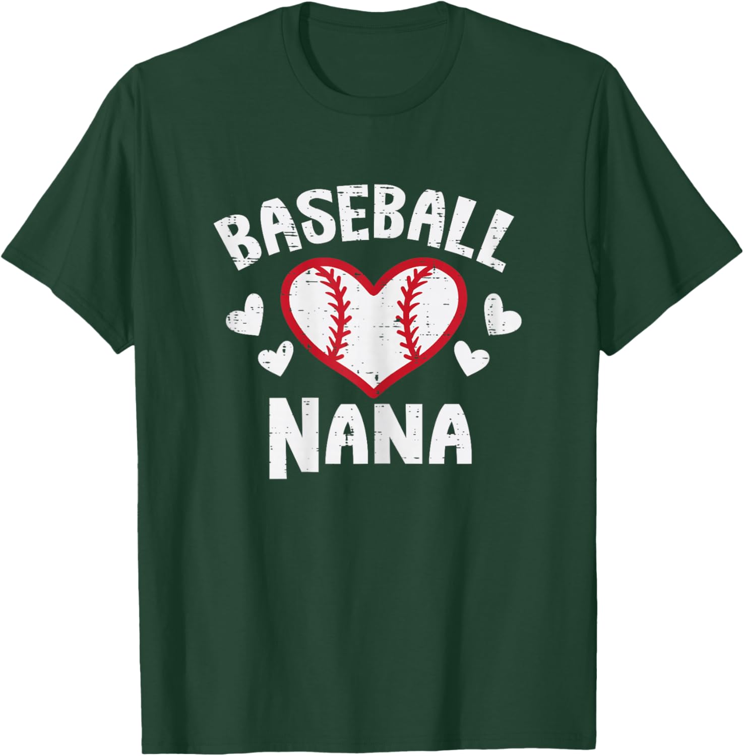 Baseball Nana Heart Family Matching Grandma Mimi Women T-Shirt - T-Shirt | Forest