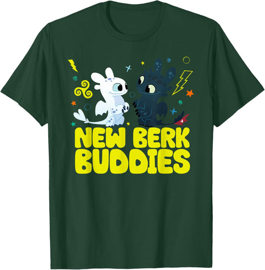 How to Train Your Dragon 3 New Berk Buddies T-Shirt - T-Shirt | Forest
