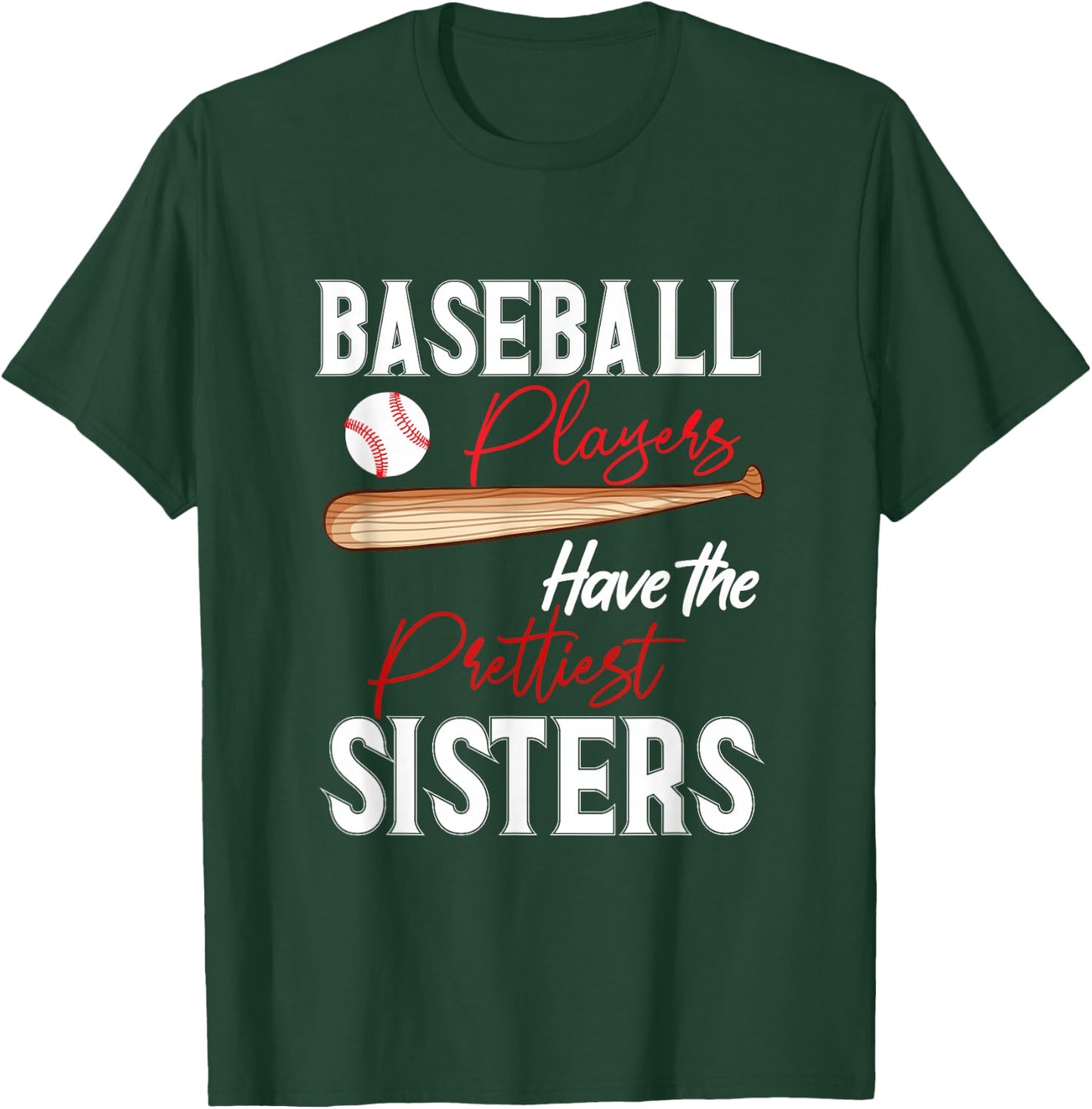Funny Baseball sisters Baseball Players T-Shirt - T-Shirt | Forest