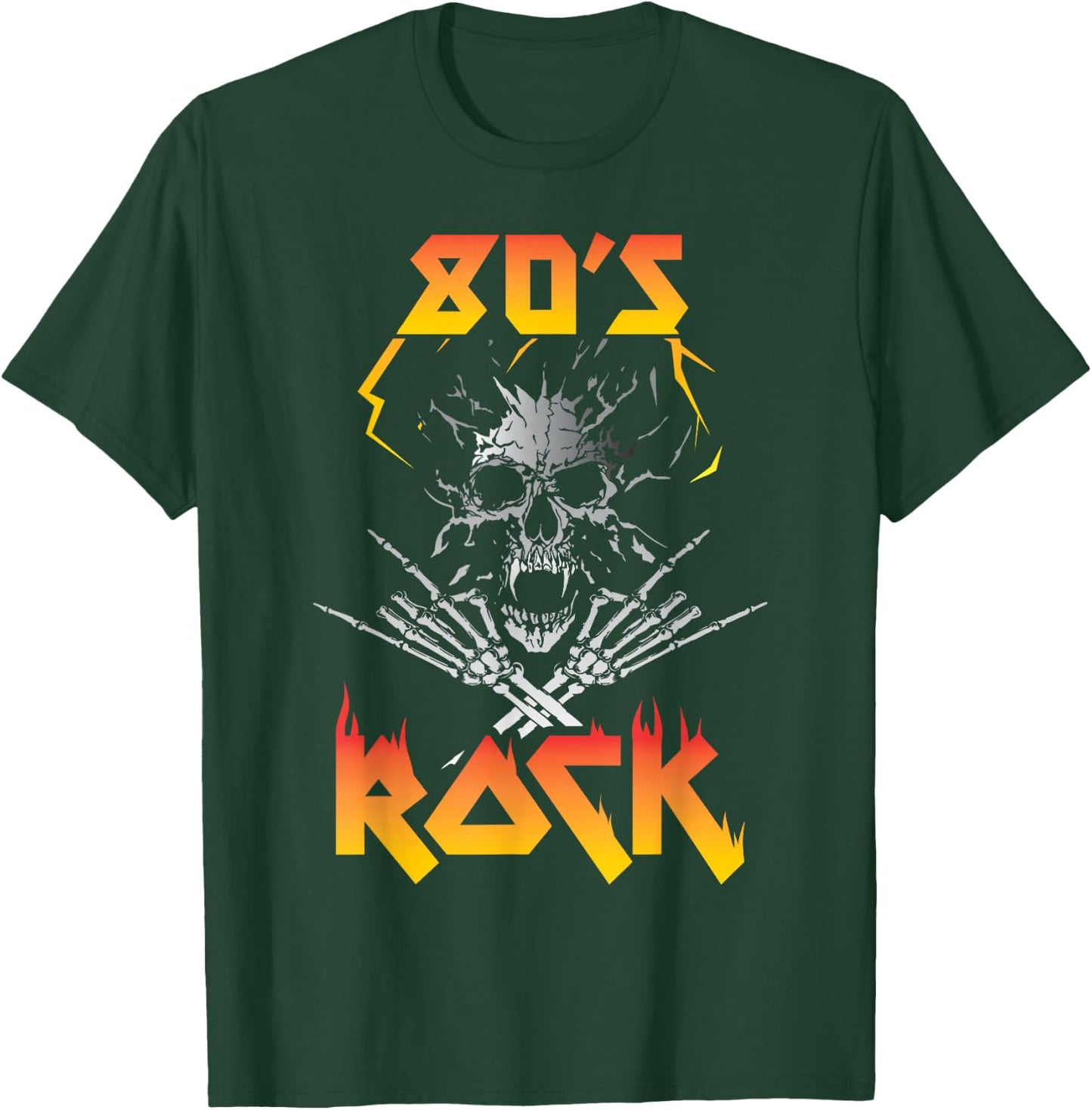 Faded 1980s Rock Roll for Eighties Rockers Band T-Shirt - T-Shirt | Forest