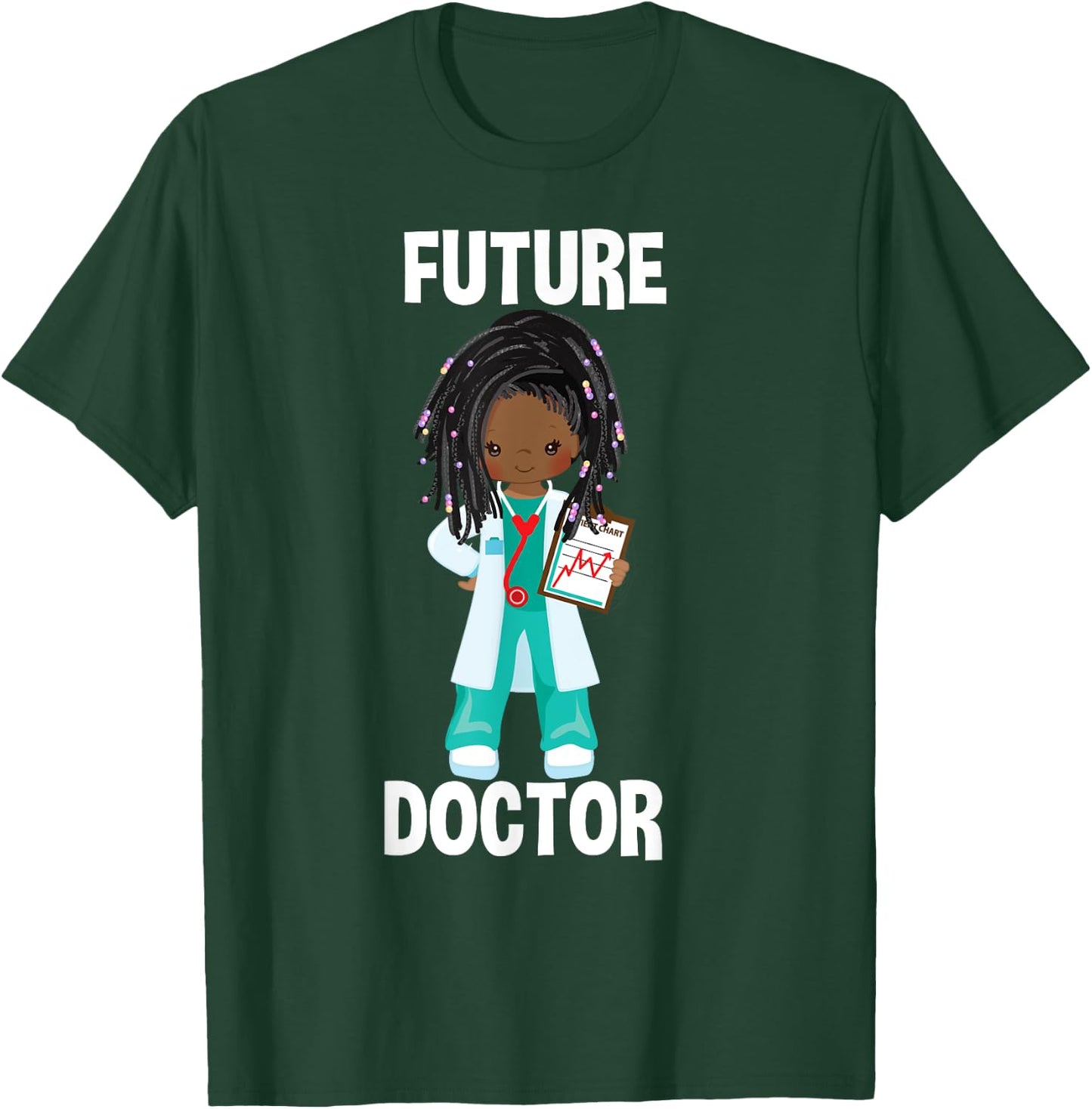 Future Doctor Costume Pretend Play African American Girls T-Shirt - T-Shirt | Forest