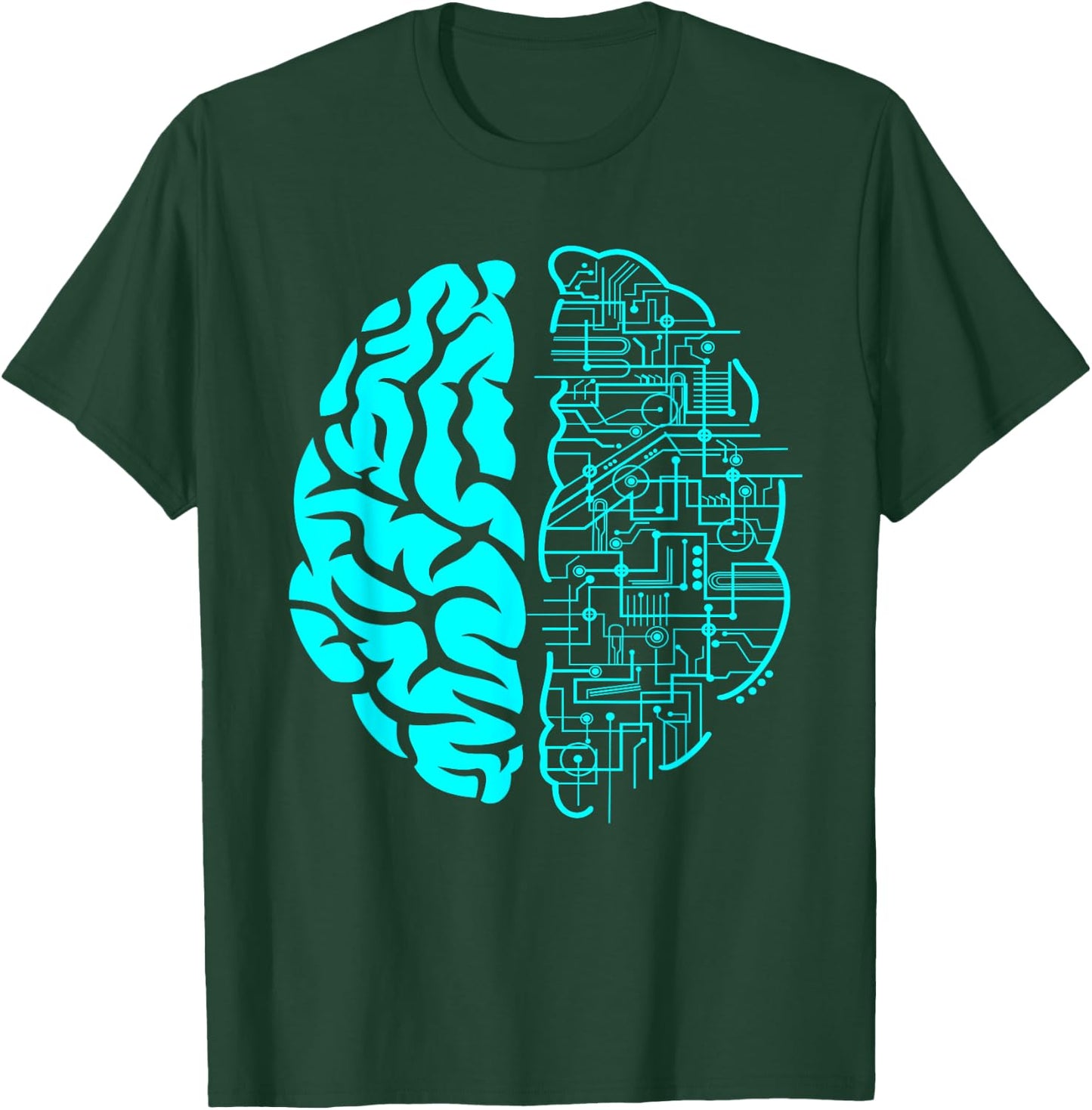 Computer Circuit Digital Brain Gifts For Science Nerds T-Shirt - T-Shirt | Forest