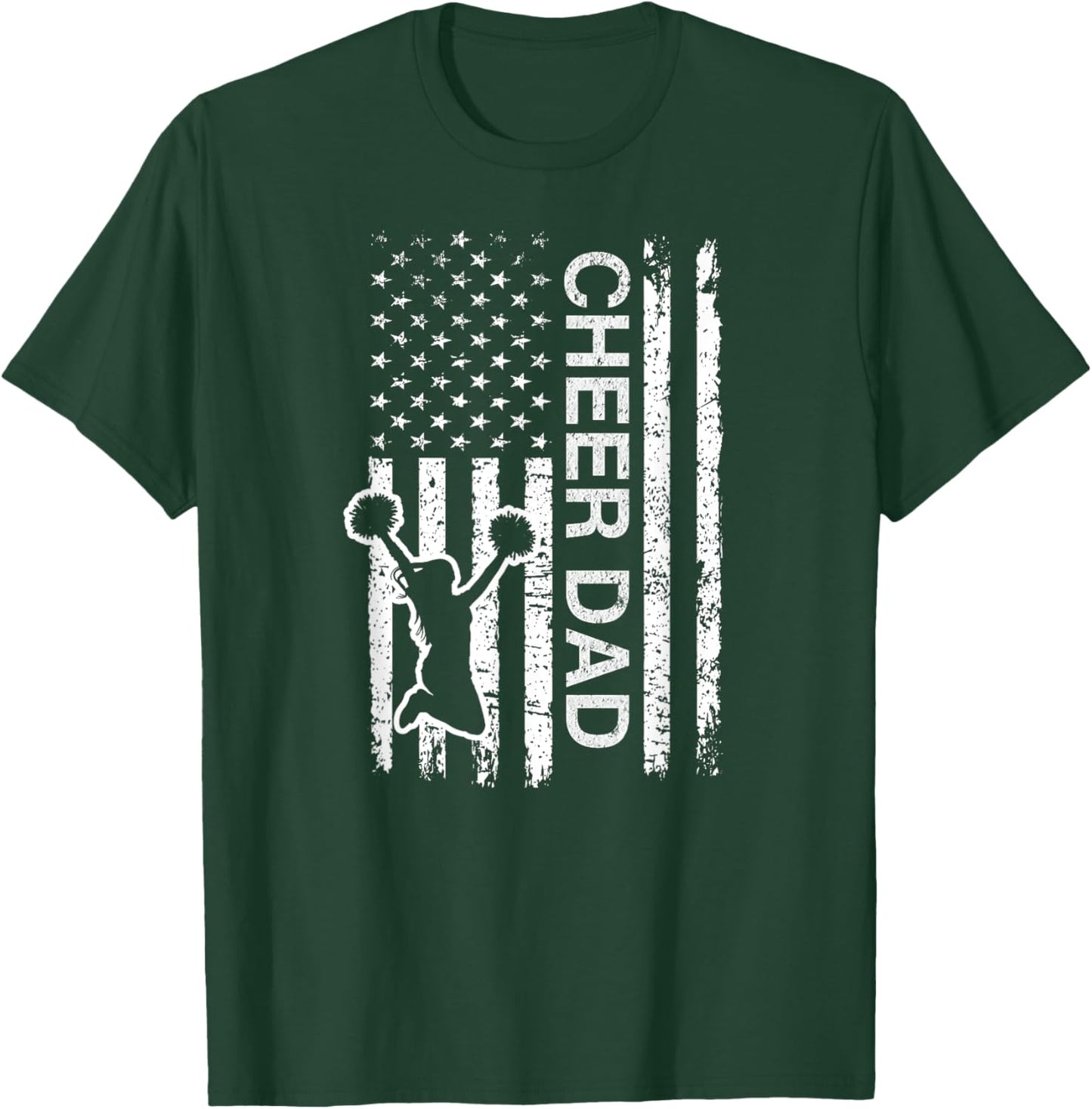 Cheer Dad Flag Royal Blue Cheerleading T-Shirt - T-Shirt | Forest