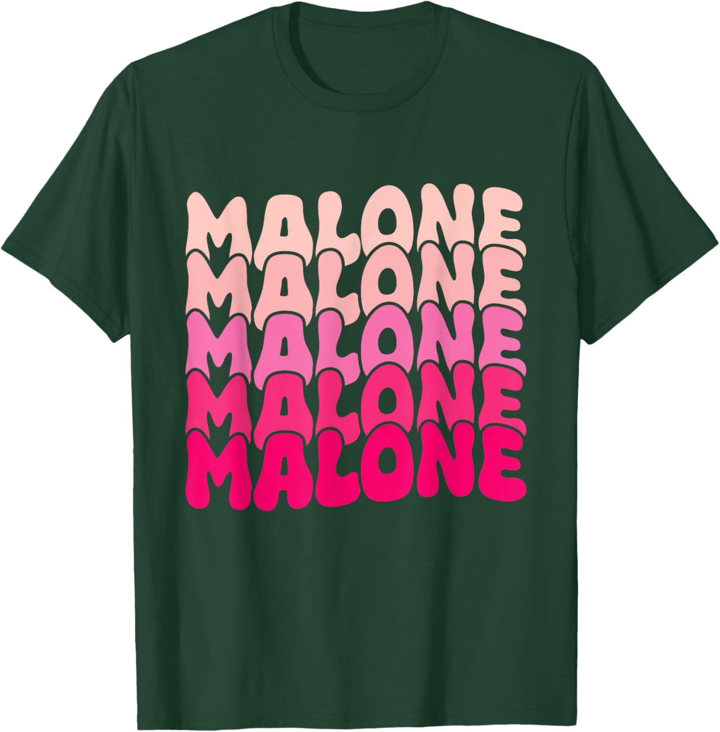 Retro Malone Girl First Name Boy Personalized Groovy 80's T-Shirt - T-Shirt | Forest