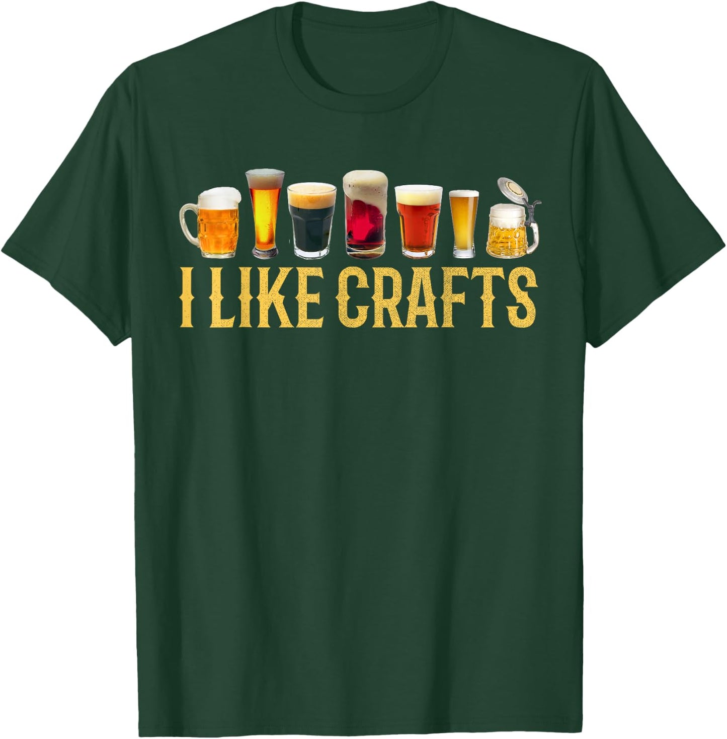I Like Crafts Beer Microbrew Hops Funny Father's Day Gift T-Shirt - T-Shirt | Forest