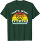 What She Set Volleyball Sunset Retro Setter Girls Women T-Shirt - T-Shirt | Forest
