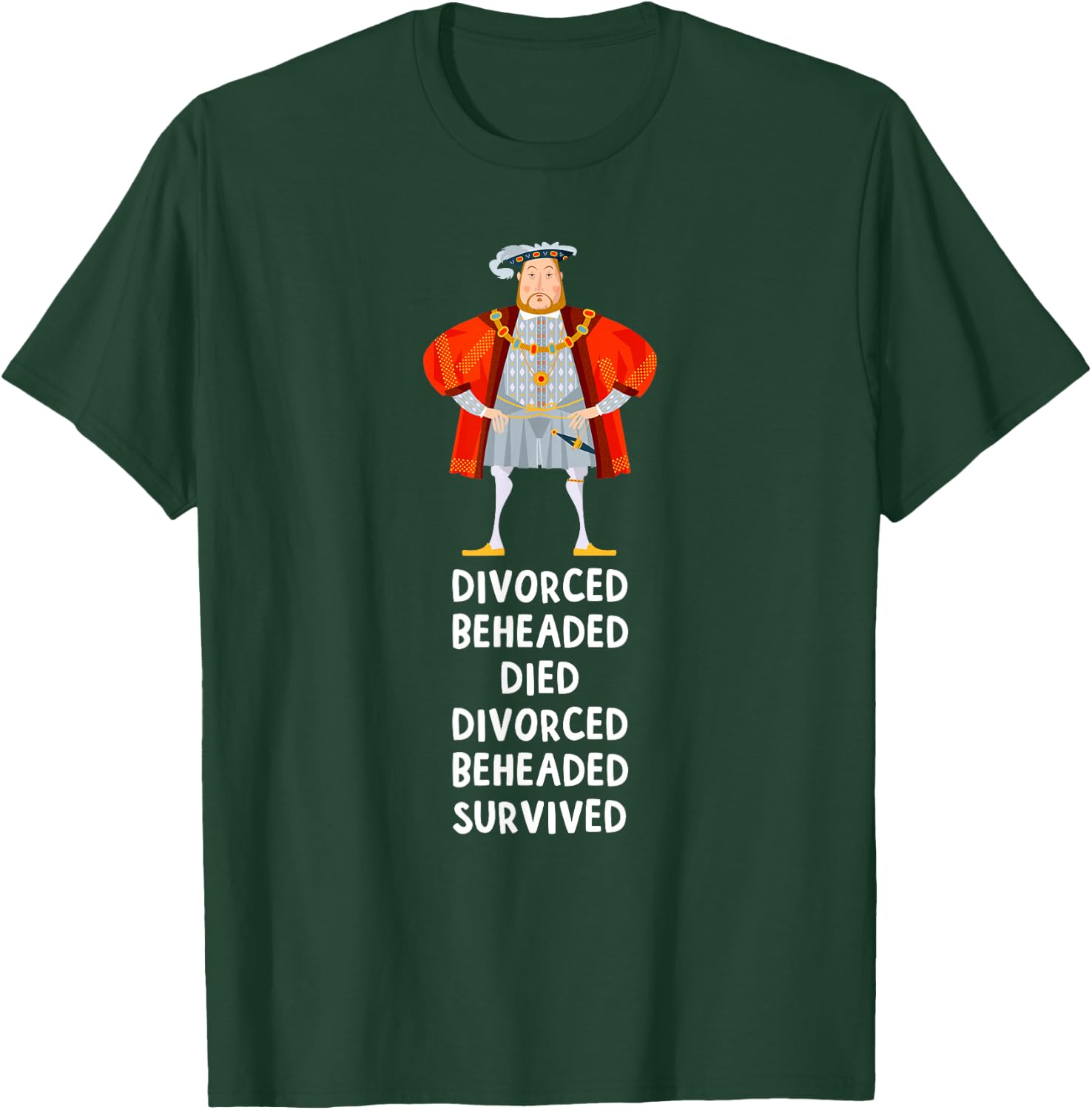 Fate of Six Wives of King England Henry VIII History Gift T-Shirt - T-Shirt | Forest