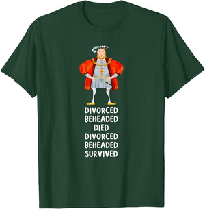 Fate of Six Wives of King England Henry VIII History Gift T-Shirt - T-Shirt | Forest