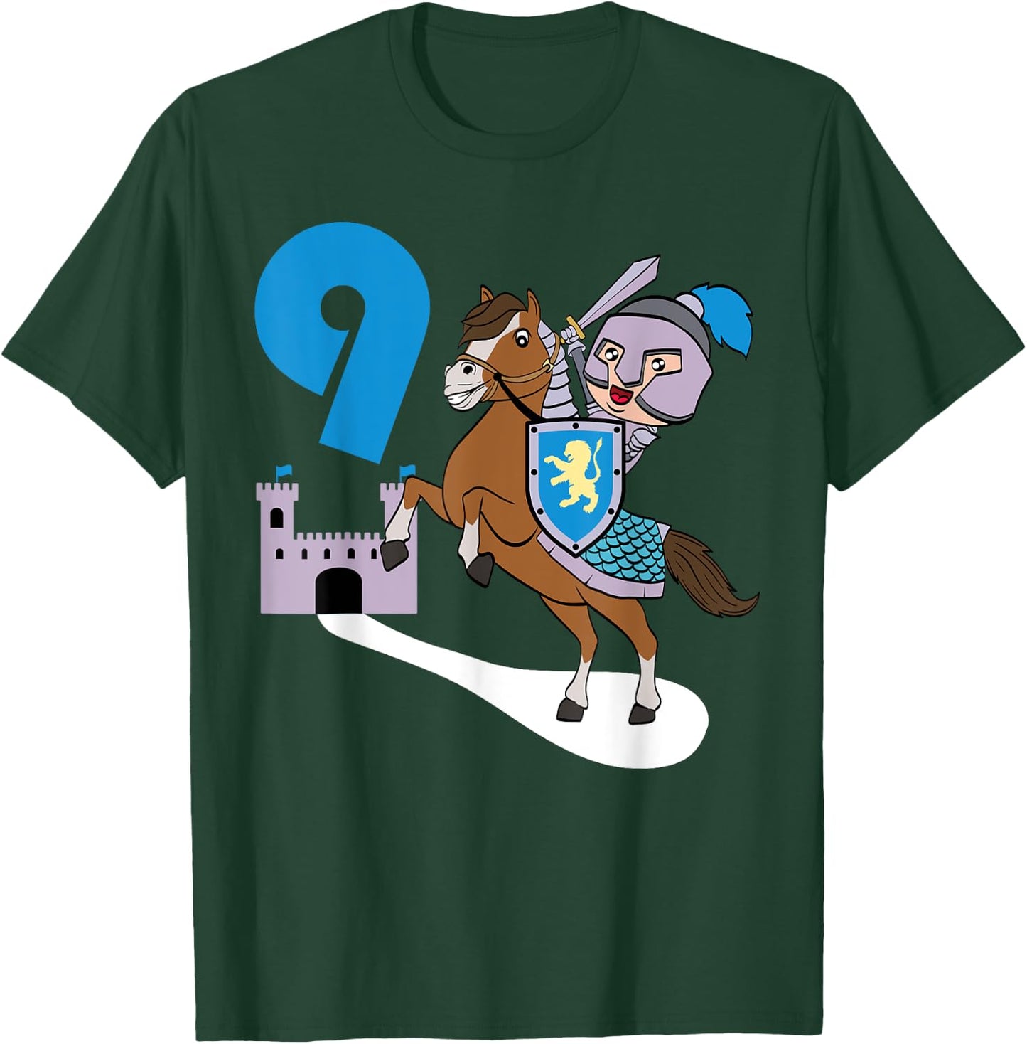 Children's Knight 9th Birthday Castle Armour Medieval T-Shirt - T-Shirt | Forest