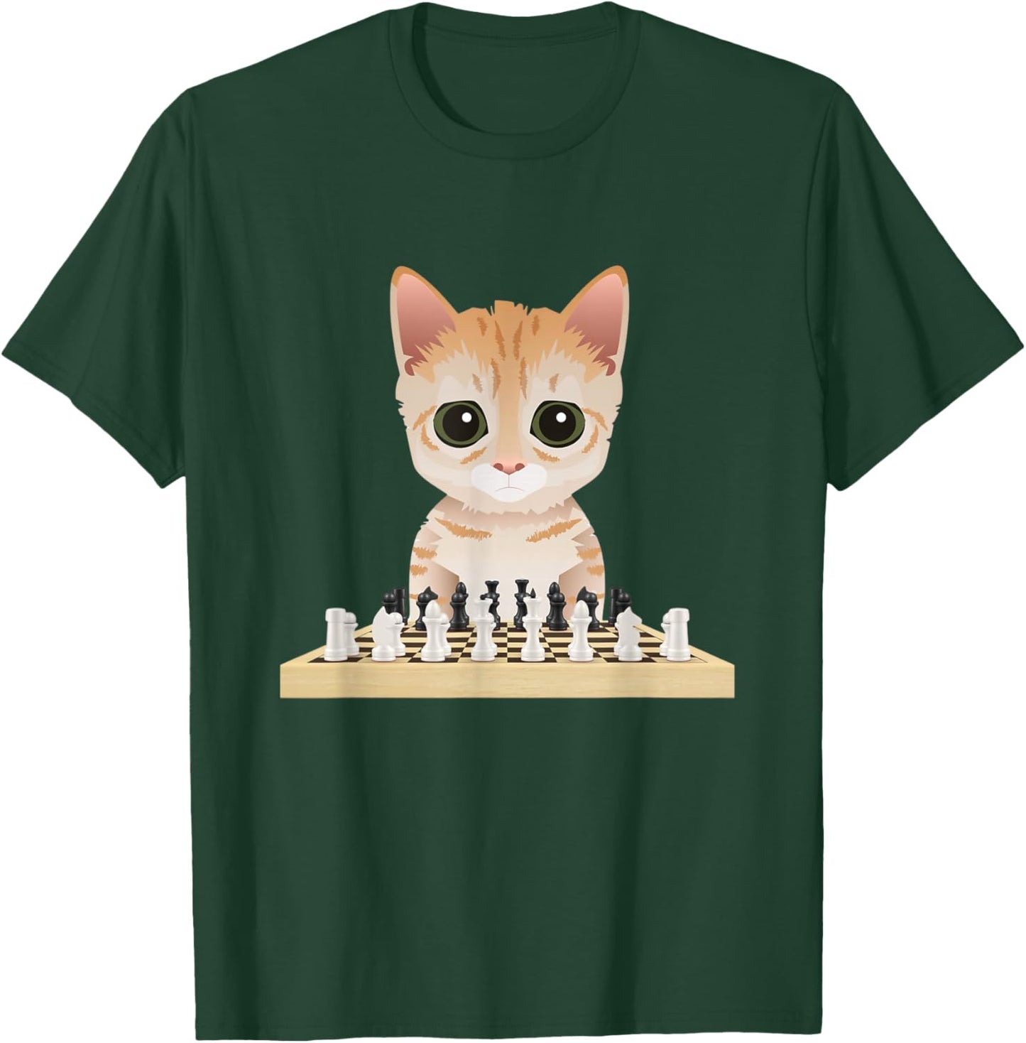 Mittens Cat Playing Chess Game T-Shirt - T-Shirt | Forest