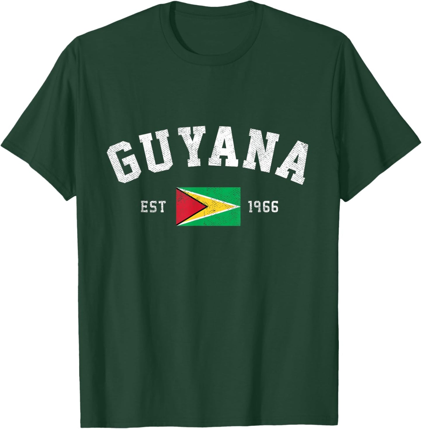 Guyana Est. 1966 Guyanese Flag Independence Day T-Shirt - T-Shirt | Forest