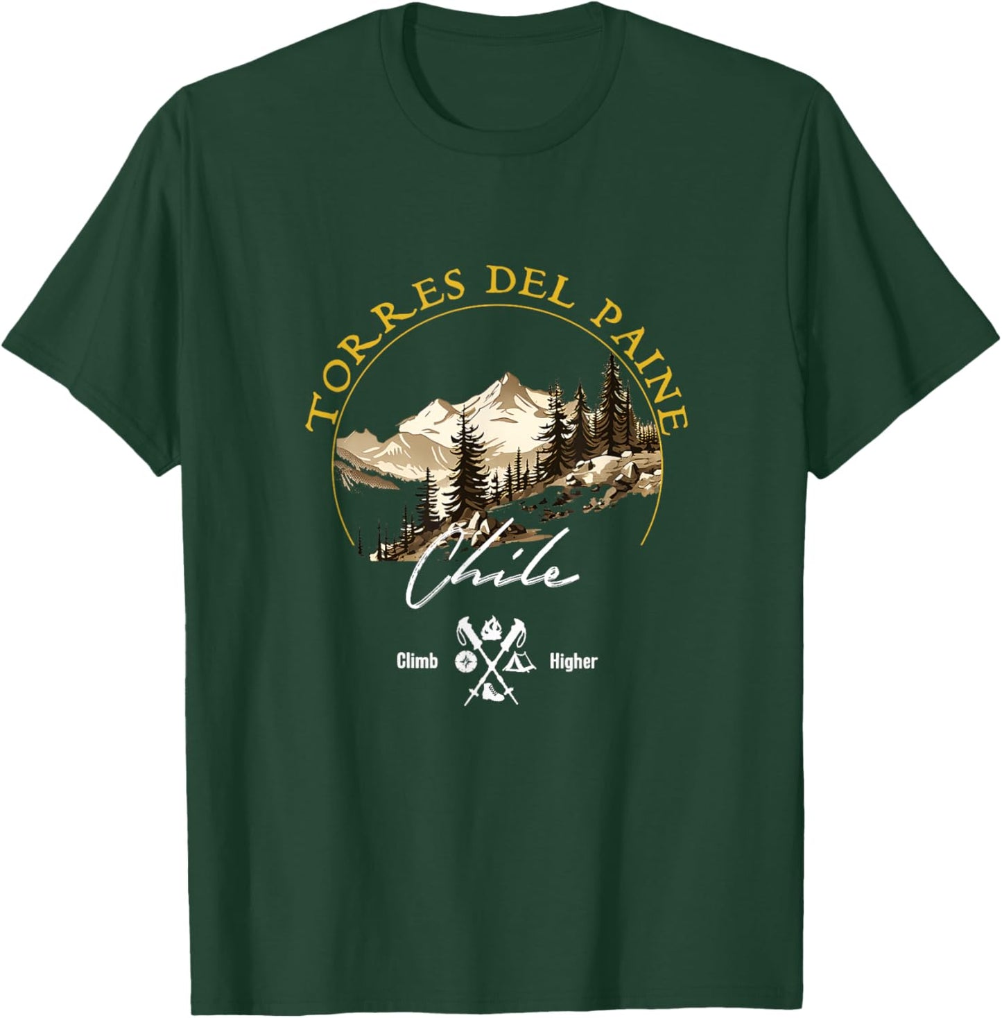 Torres Del Paine Retro Vintage Apparel - Souvenir T-Shirt - T-Shirt | Forest