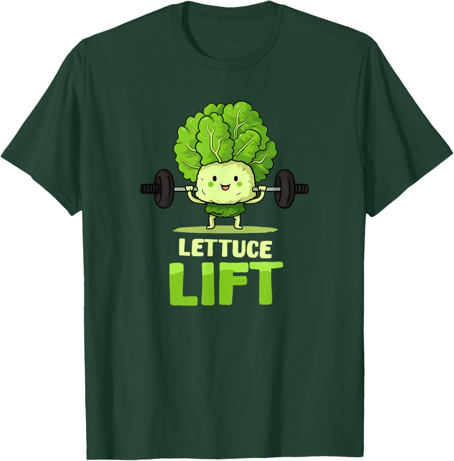 Lettuce Lift Design Vegan Athlete T-Shirt - T-Shirt | Forest