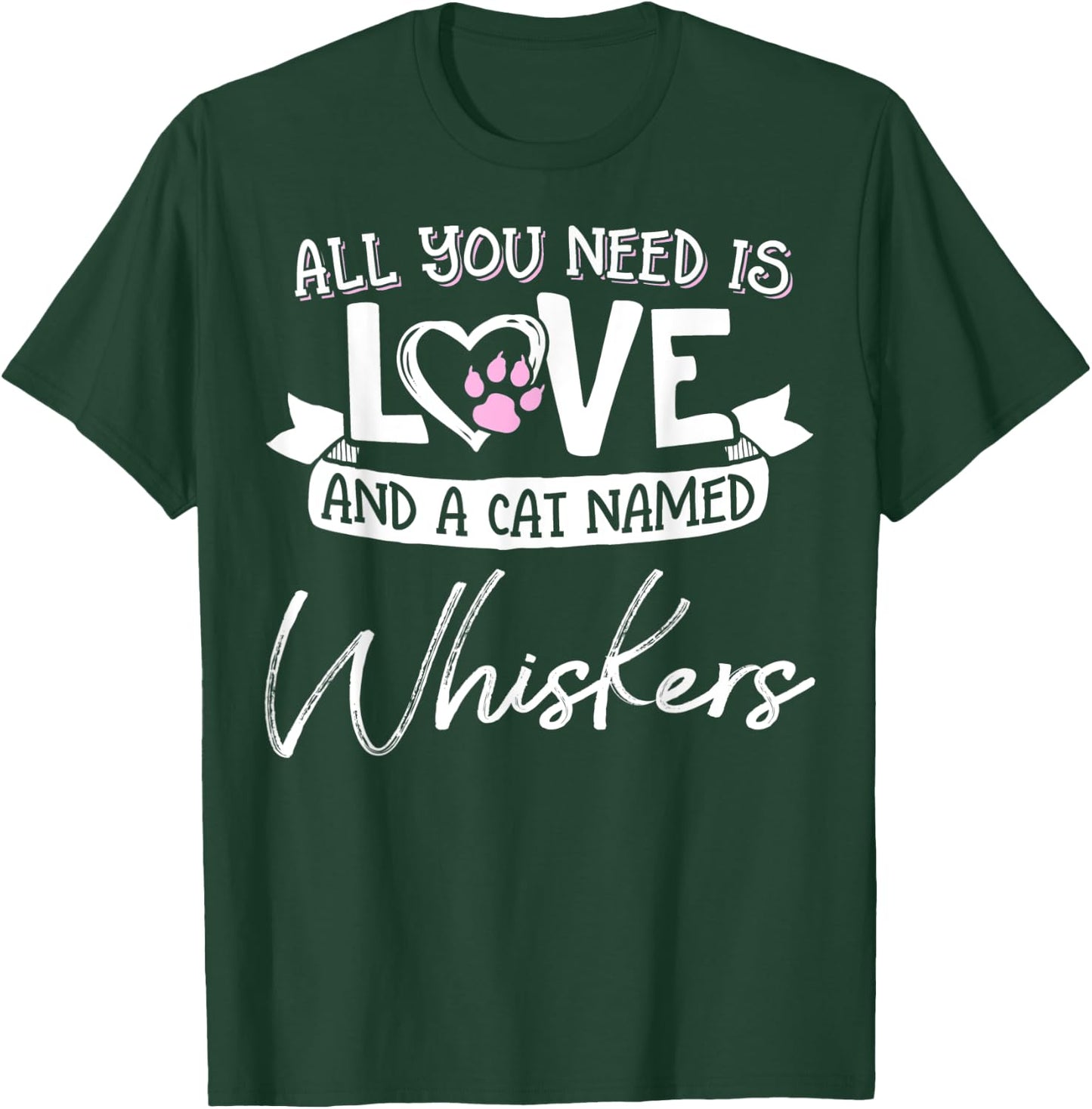 Cute Cat Named Whiskers Shirt and Girls T-Shirt - T-Shirt | Forest