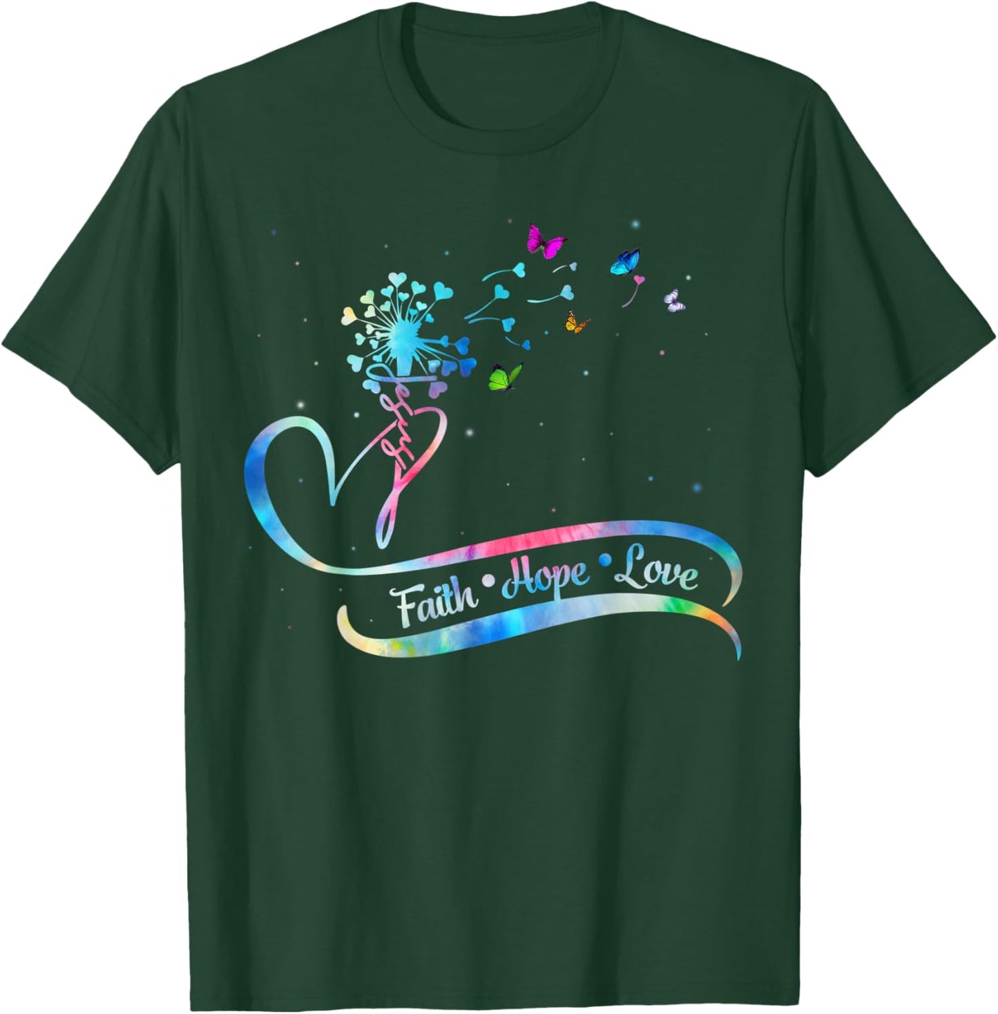 Women Trendy Religious Faith Hope Love Christian Jesus Gifts T-Shirt - T-Shirt | Forest
