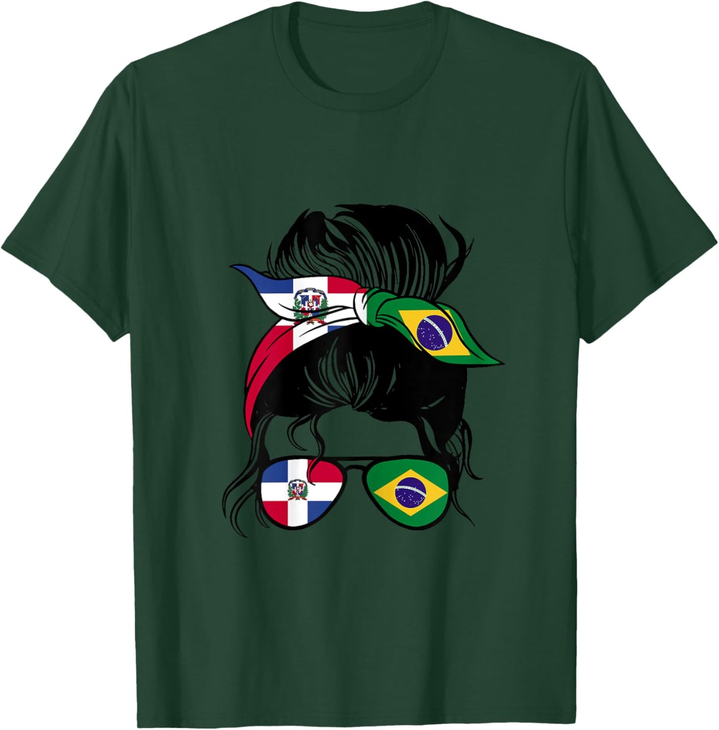 Half Dominican half Brazilian Mix Dominican and Brazil Roots T-Shirt - T-Shirt | Forest
