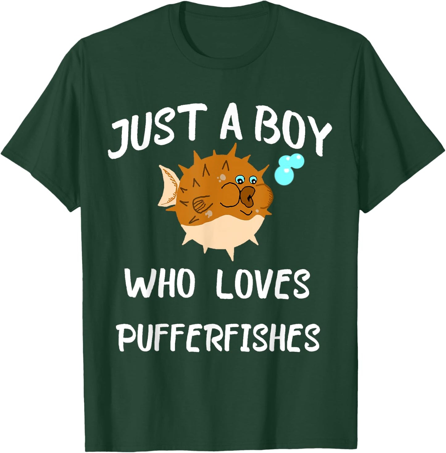 Just A Boy Who Loves Pufferfishes Puffer Fish Blowfish Shirt T-Shirt - T-Shirt | Forest
