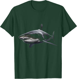 Shark Drawing Illustration Art Animal Motif Graphic Shark T-Shirt - T-Shirt | Forest