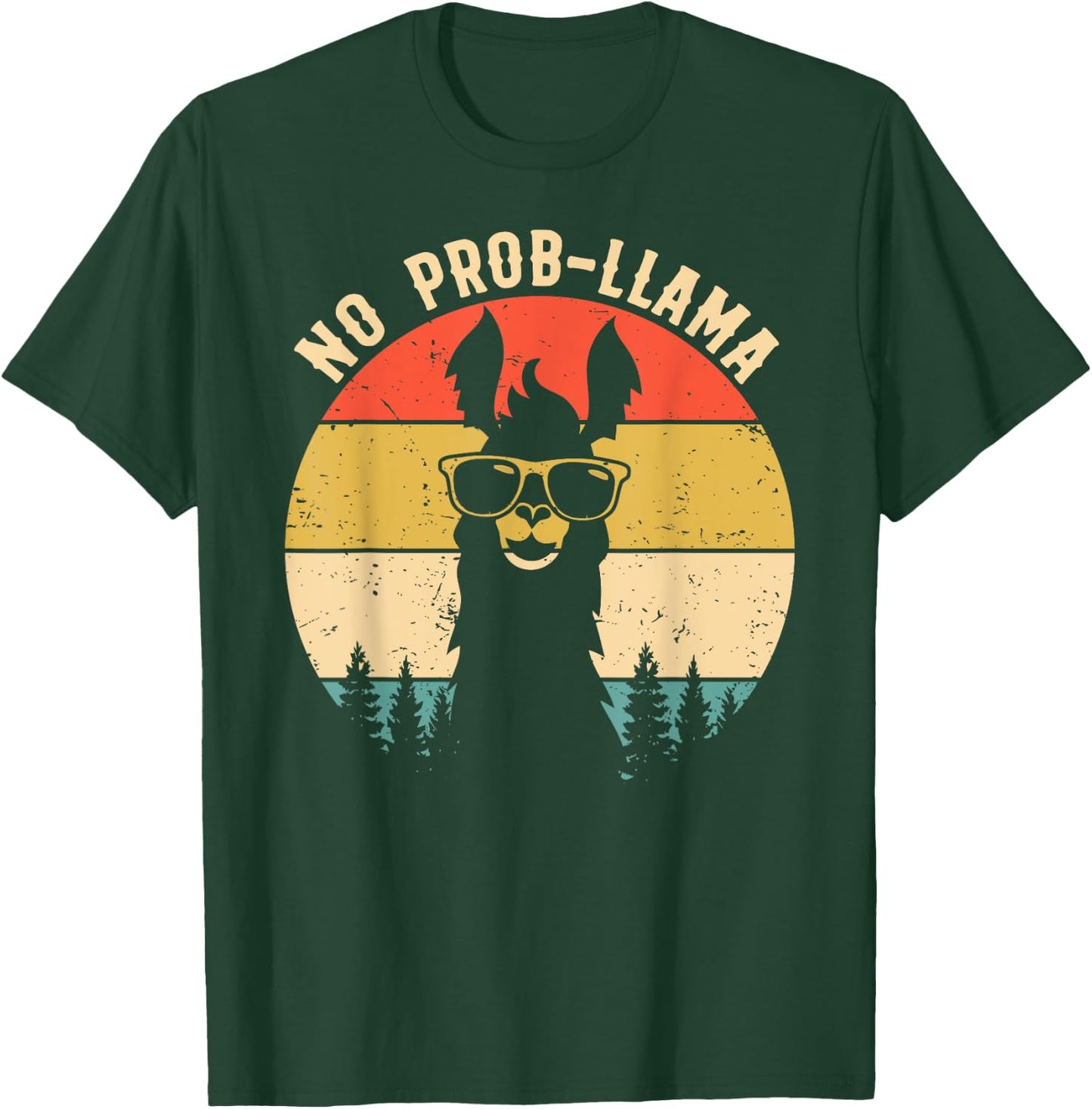 NO PROB-LLAMA - Vintage Llama Alpaca T-Shirt - T-Shirt | Forest