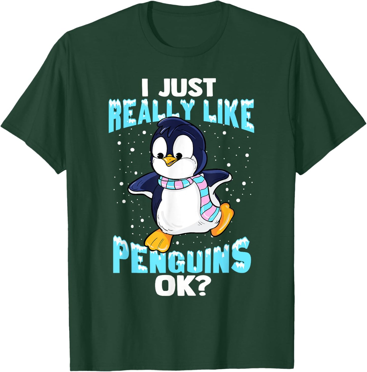 I Just Really Like Penguins Ok Girl Boy Kids Penguin T-Shirt - T-Shirt | Forest