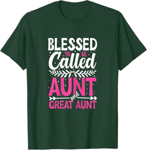 Blessed To Be Called Aunt And Great Aunt Family T-Shirt - T-Shirt | Forest