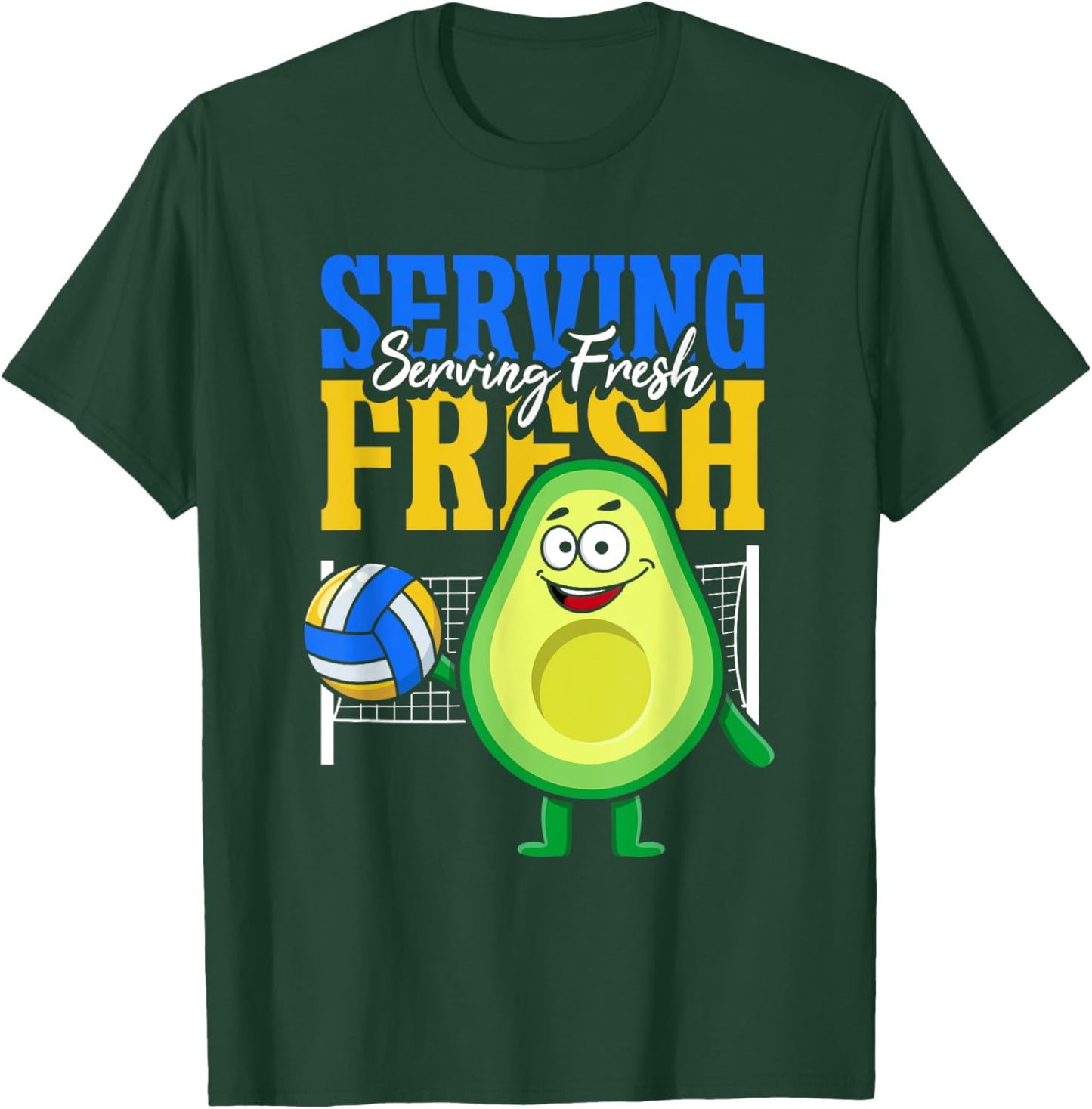 Avocado Volleyball Serving Fresh T-Shirt - T-Shirt | Forest