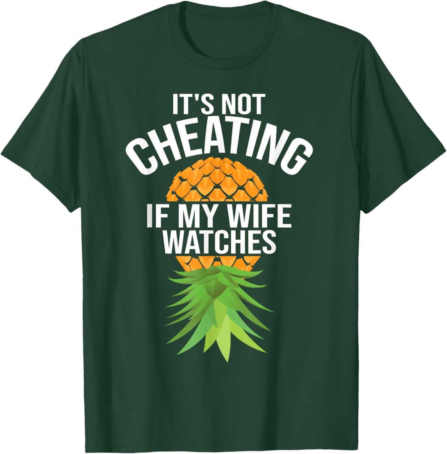 Funny It's Not Cheating If My Wife Watches Gift Men Husbands T-Shirt - T-Shirt | Forest