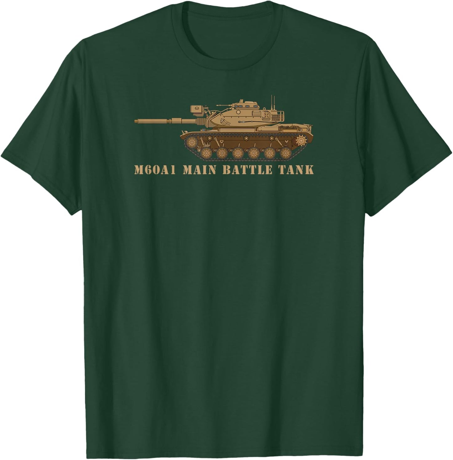 M60 A1 Patton Tank American Tanks Diagram T-Shirt - T-Shirt | Forest