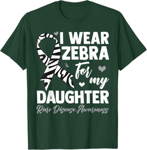 I Wear Zebra For My Daughter Rare Disease Awareness Month T-Shirt - T-Shirt | Forest