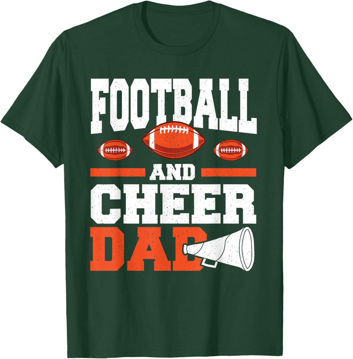 Father Of Two Football And Cheer Dad T-Shirt - T-Shirt | Forest