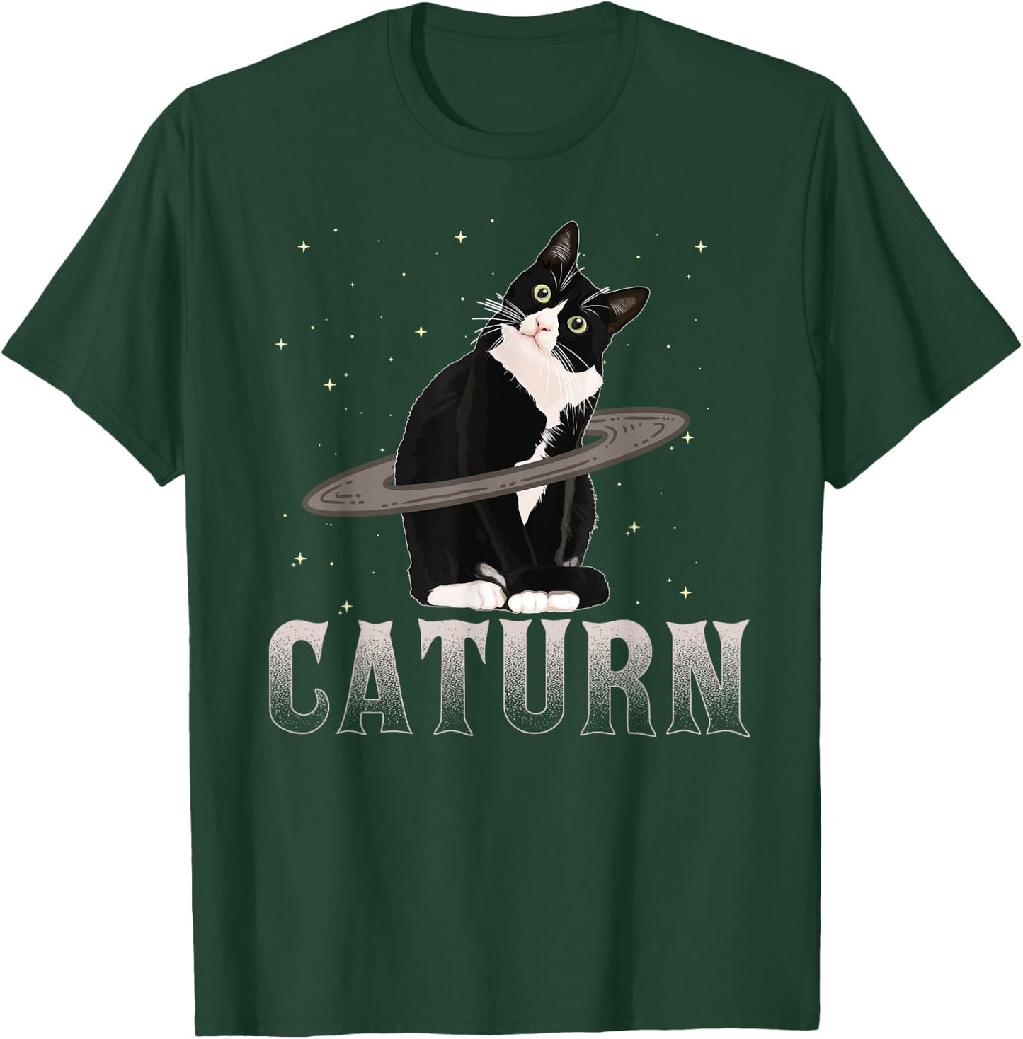 Caturn Cat Mom Cat Dad Space Cat Shirt Women Kids T-Shirt - T-Shirt | Forest
