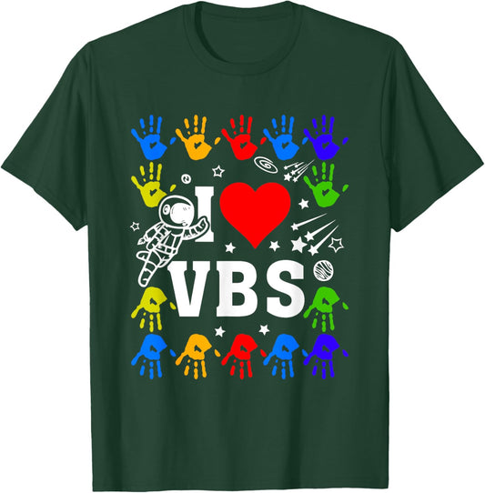 I Love VBS Summer Vacation Bible School Christian Teacher Men Women Kids T-Shirt - T-Shirt | Forest